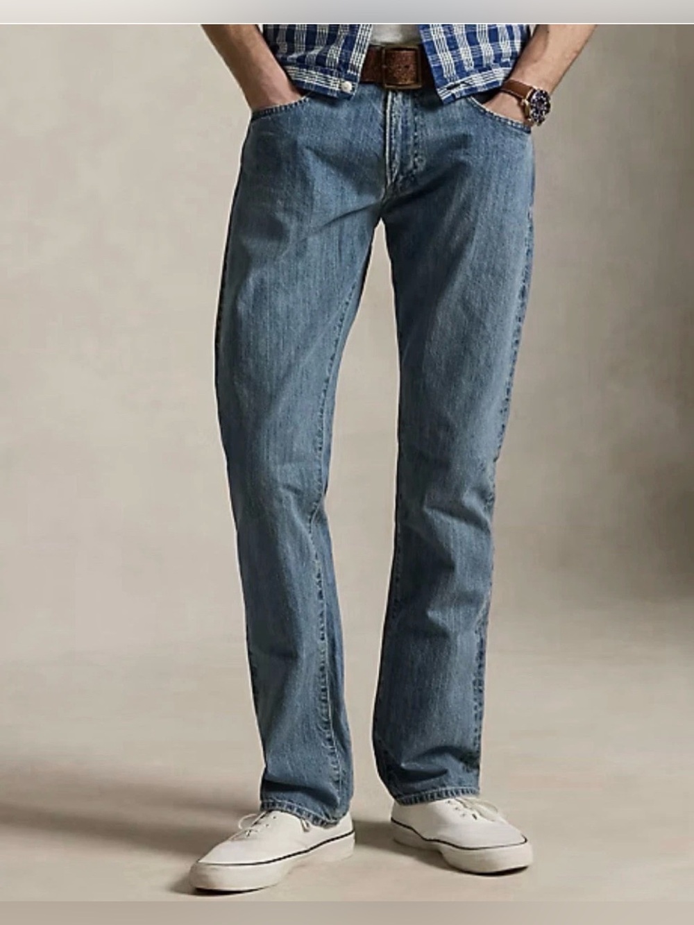Polo Ralph Lauren Men’s The Varick Slim Straight Medium Wash Blue Jeans 36x30